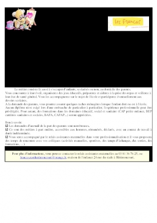 devenir assistant e maternelle ou garde a domicile