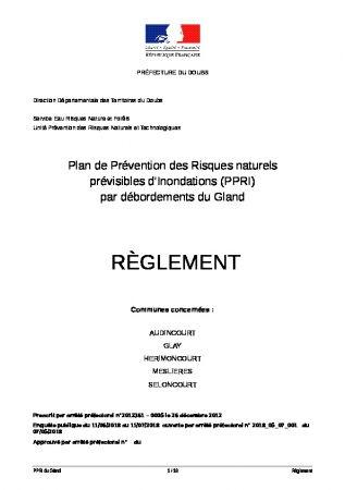 PPRI  réglement