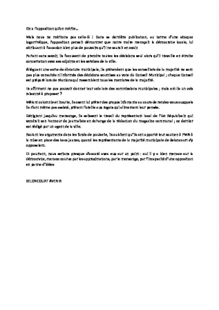 Tribune politique majorité septembre 2023