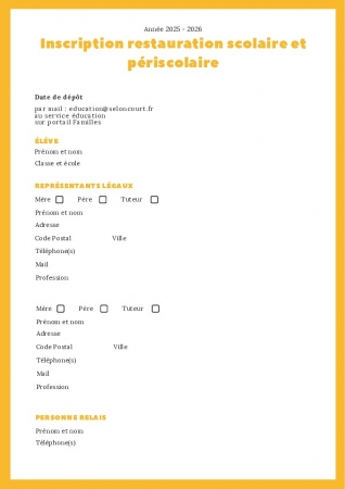 Dossier restauration scolaire et périscolaire 2025-2026
